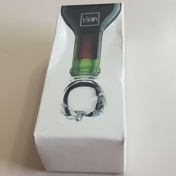 Mikasa Apple Crystal Wine Bottle Stopper w/ box glass farmhouse cottage core - Picture 9 of 11